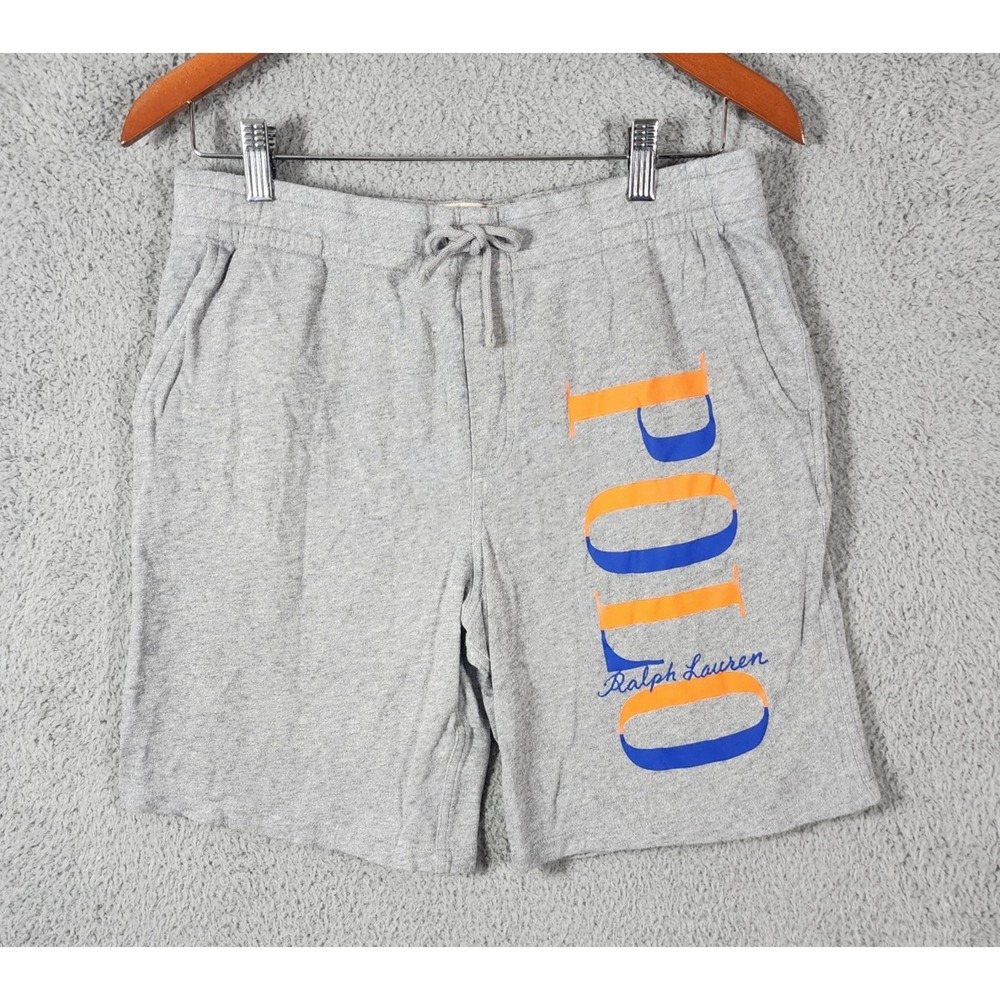Polo Ralph Lauren Sweatshorts Boys XL 18-20 Heather Gray Cotton Spellout Logo